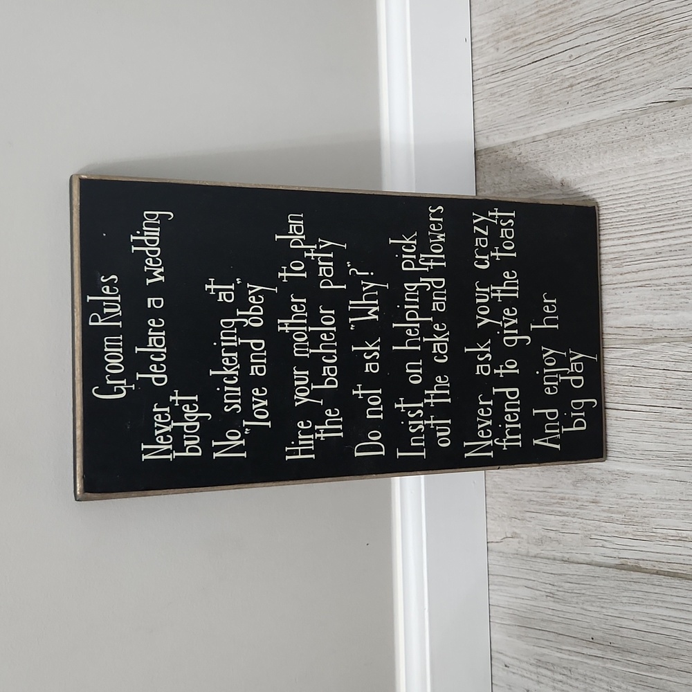 Groom Rules Sign